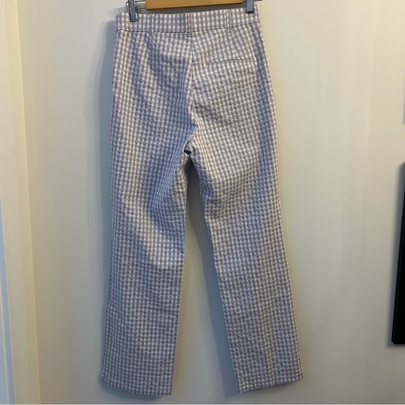 ZARA LILAC GINGHAM TROUSERS - Picture 4 of 11